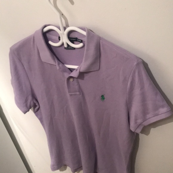 Beautiful Silky Smooth Unisex Ralph Lauren Lavender Polo w/ Green Logo XL slim - Picture 3 of 6